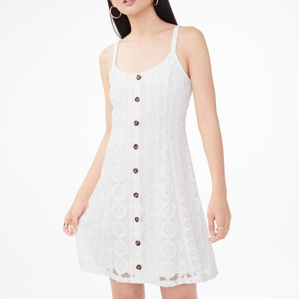 Aeropostale Lace Faux Button-Front Shift Dress - Sz Medium